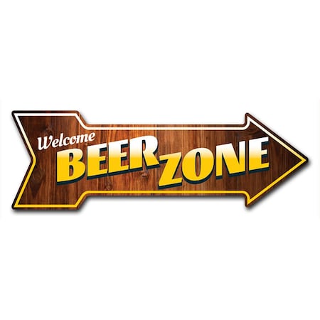 Beer Zone Arrow Decal Funny Home Decor 36in Wide